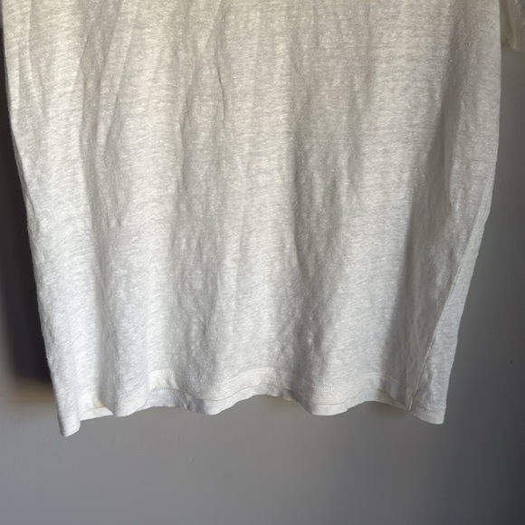 MAJE Toblo Embroidered-trim Linen T-shirt In Ecru medium - Picture 10 of 12